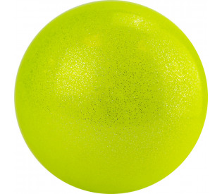 Мяч для художественной гимнастики однотонный d-19см, жёлтый с блестками